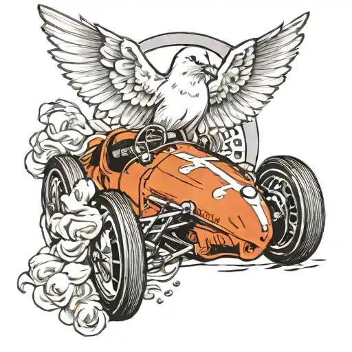 Dove Driving A Racecar