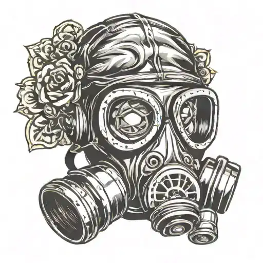 Gas Mask With Biohazard Symbol
