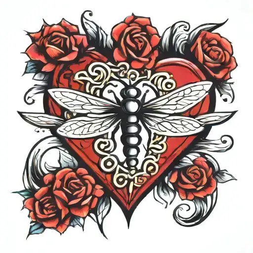 Heart And Dagger Ans Dragonfly