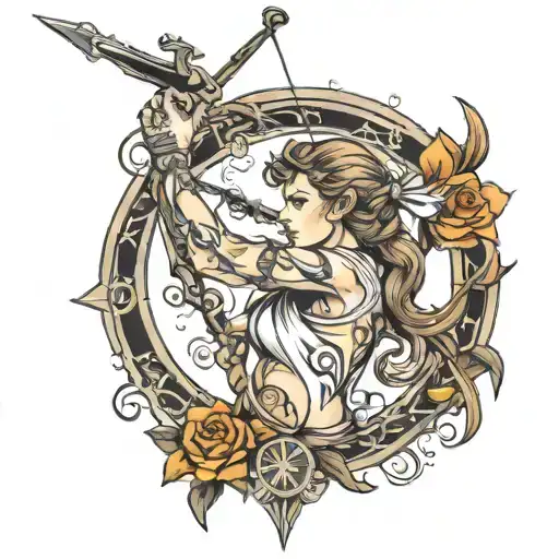 Sagittarius Woman Shooting Bow