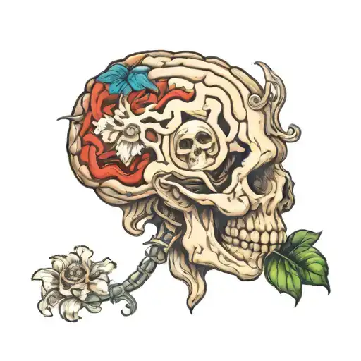 A Brain With Skull Inside