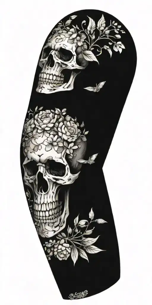 Botanical Skull Sleeve