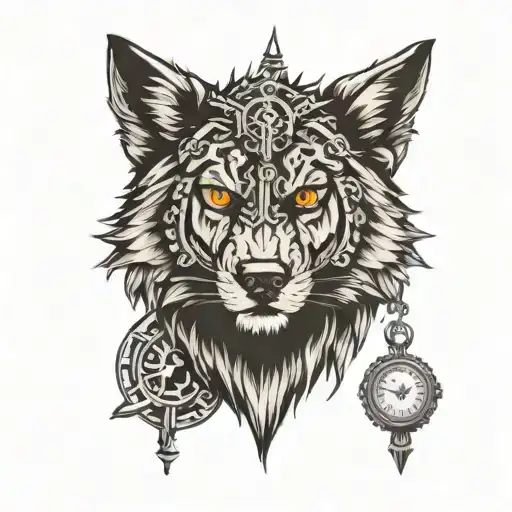 Wolf In Watch Face Surrounded