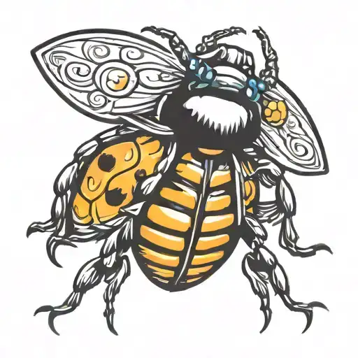 Candy Corn Lady Bug Cartoon