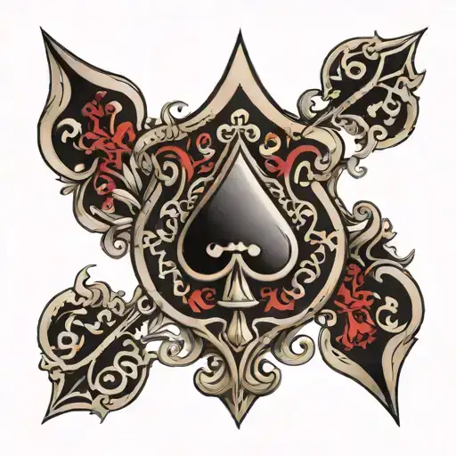 Gothic Style Spade Royle Straight Flush