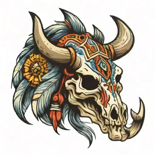 Native Bull Skull