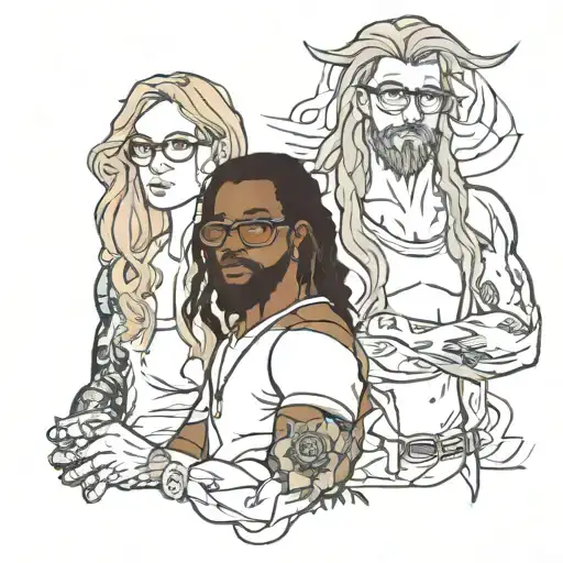 Muscular Black Lover And Skinny White Girl With Brown Long Hair And Glasses