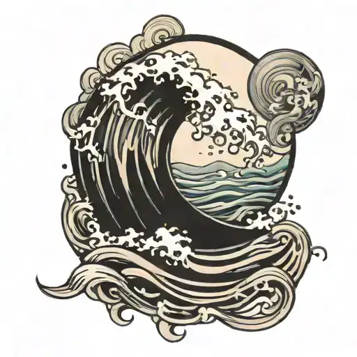 Half Moon And Water Waves