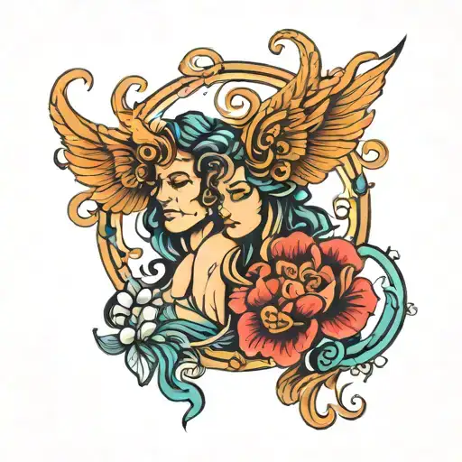 Virgo And Taurus Symbol Intertwined
