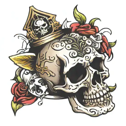 Life Is A Gamble Skull Hand