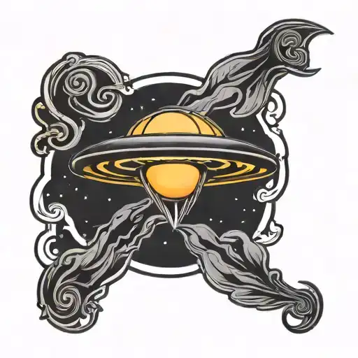 Black Armband Ufo Beaming