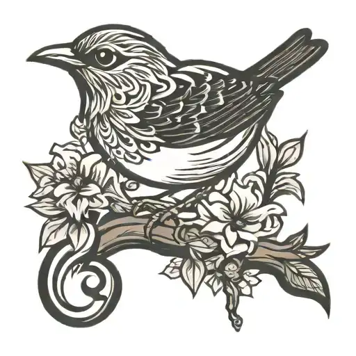 Very Simple Bird Tattoo With H Shape Outline Tattoo