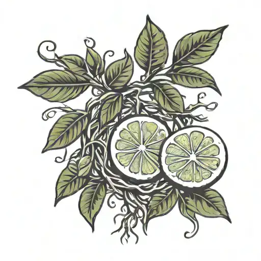 Citrus Tree With Roots