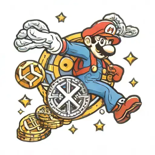 Mario Bross Coin And Stud
