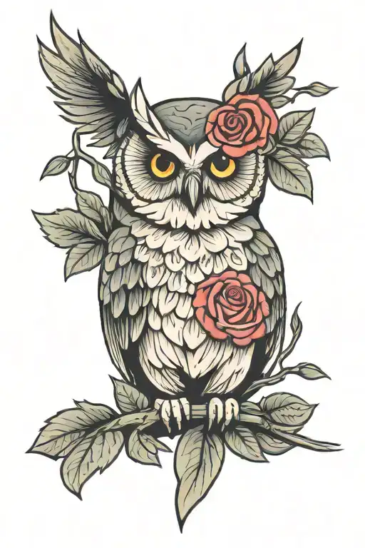 Owl In A Rose