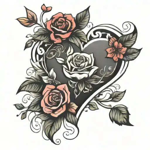 Floral Around A Heart Shape