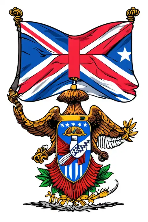 Dominican Flags With New York City