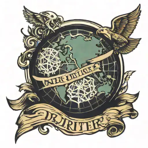 Earth Globe With A Word Drifter Running Alongside