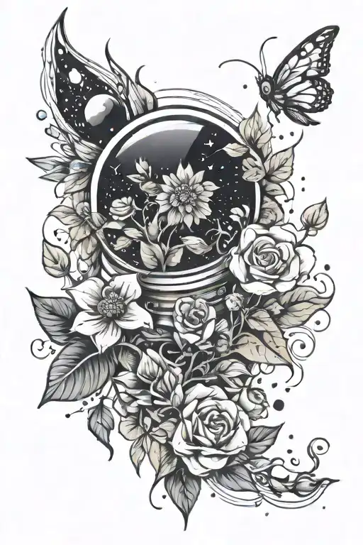Space And Flowers