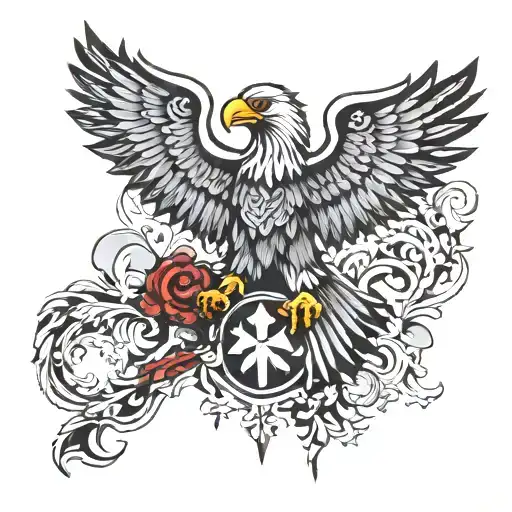 Albanian Eagle And Portuguese Cross