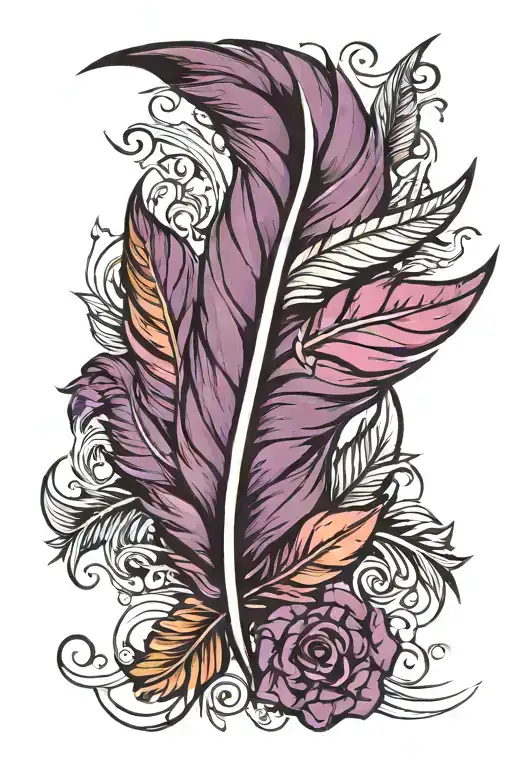 Purple Feather Quill Scrawling