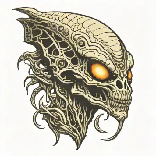 Alien Head With Long Tail