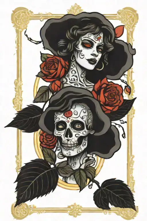 The Lovers Tarot Card With Roses