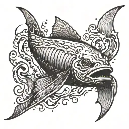 Diving Fin Emerging From Water