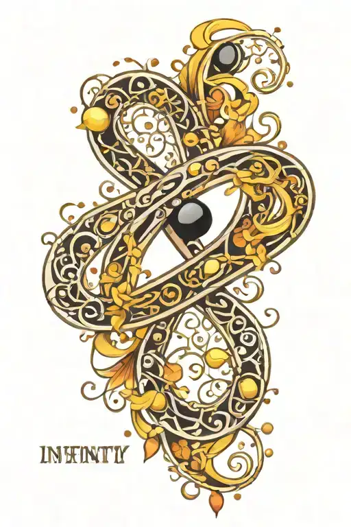 Infinity Symbol Incorporated With Citerine Gems Scattered