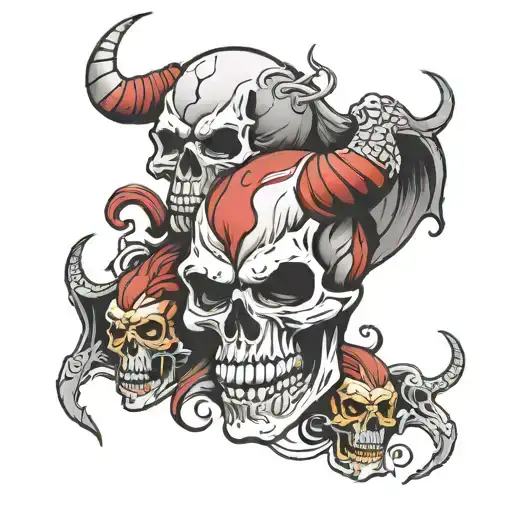 Funny Skull And Demon