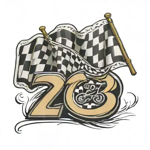 Number 25 Nascar With Checkered Flag Background