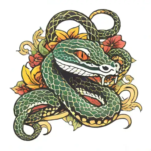 Snake In A Triad Gang Member Style