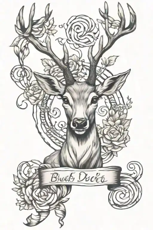 Buck Deer With Infinity Symbol And Name