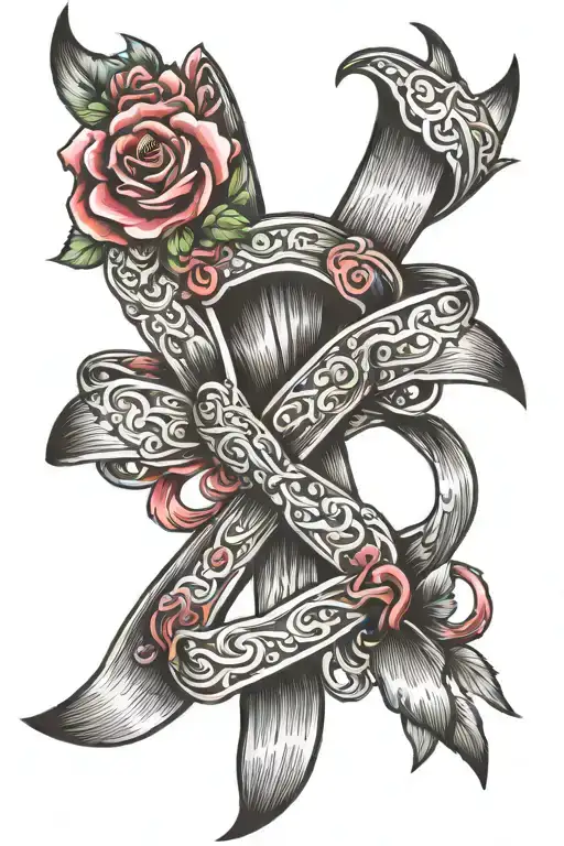 Manly Cancer Ribbon Intertwined