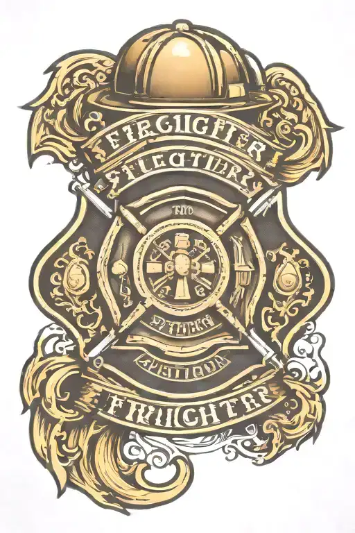 Firefighter Emblem With Leather Tooling