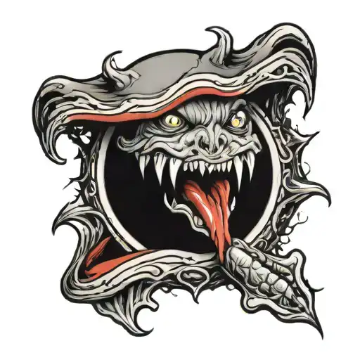 Vampire Mouth Open With Planet Earth Inside It