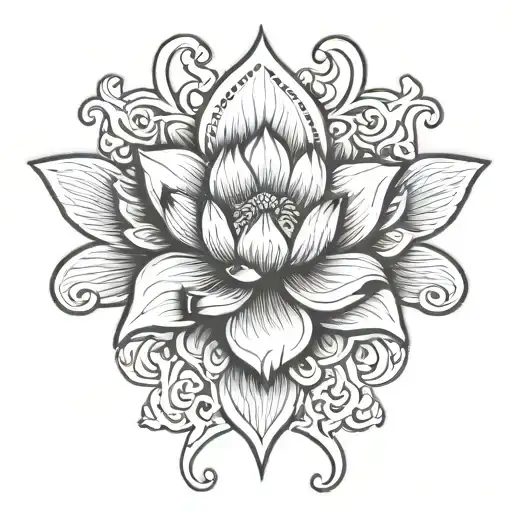 Lotus Collar Bone Tattoo Design