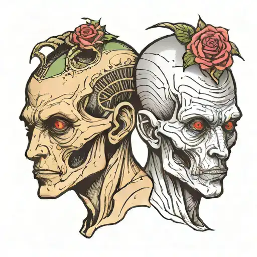 Half Alien Half Human Head