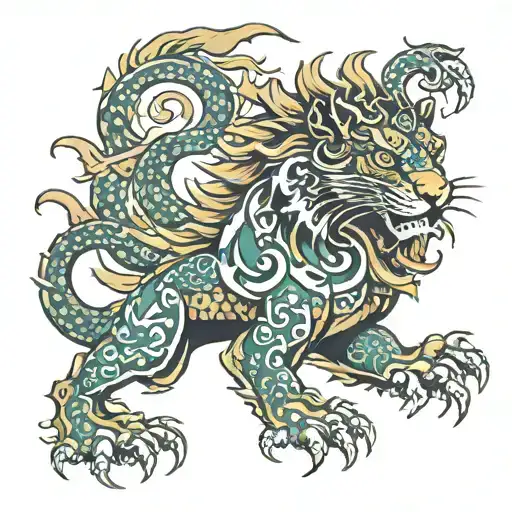 Welsh Dragon Indian Tiger Irish Rabbit English Lion