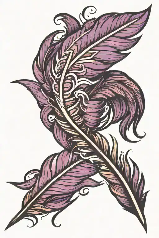 Bright Purple Feather Quill Scrawling