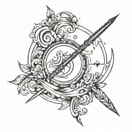 Sagittarius And Semi Colon Quill Pen Surrounded