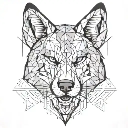 Geometrical Wolf Head