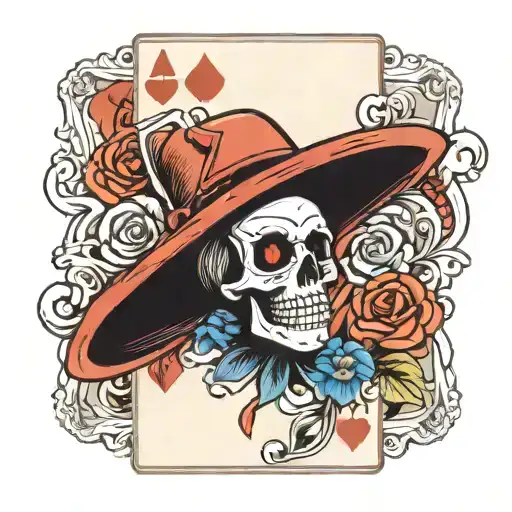 Ace Playing Card But With Luffys Strawhat In The Middle