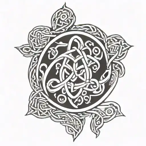 A Celtic Knot Design Incorporating The Initials Of Each Grandchild