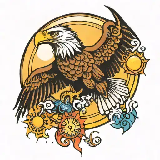 Eagle And Sun And Sea