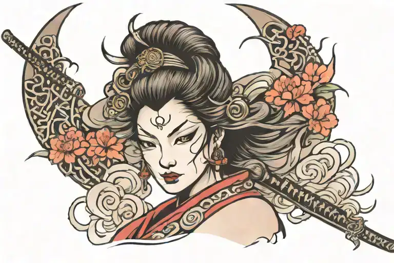 Samurai Lady Face