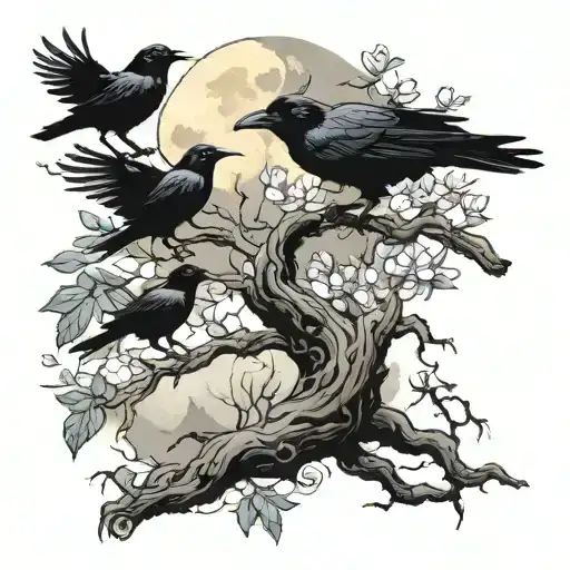 I Want A Tattoo Of The Poison Tree With Some Crows Sprinkled In With A Moon At The Top