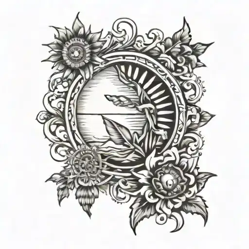 Elif Letter And A Sun Setting