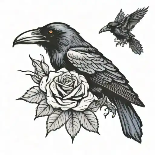 Raven Skull Rose