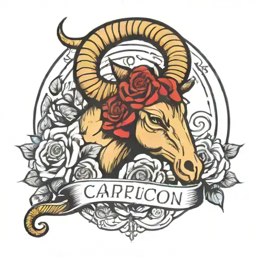 Capricorn Sign With Rosses